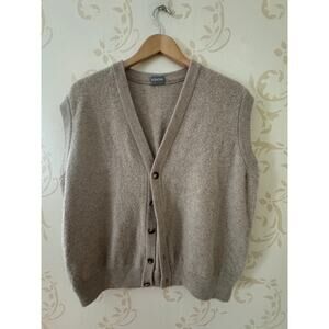 Men's L Agnona 100% Cashmere Beige Sweater